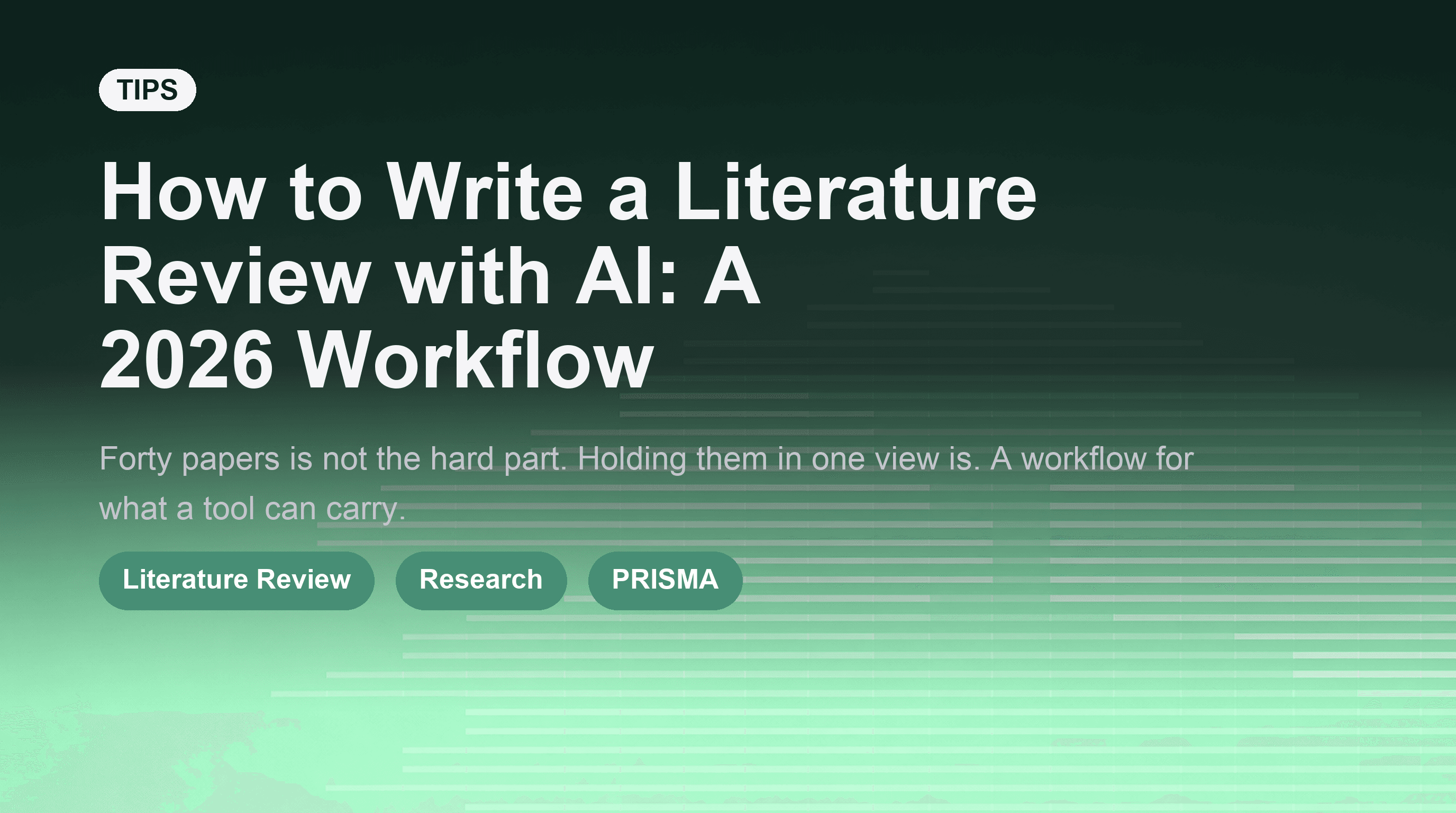 How to Write a Literature Review with AI: A 2026 Workflow